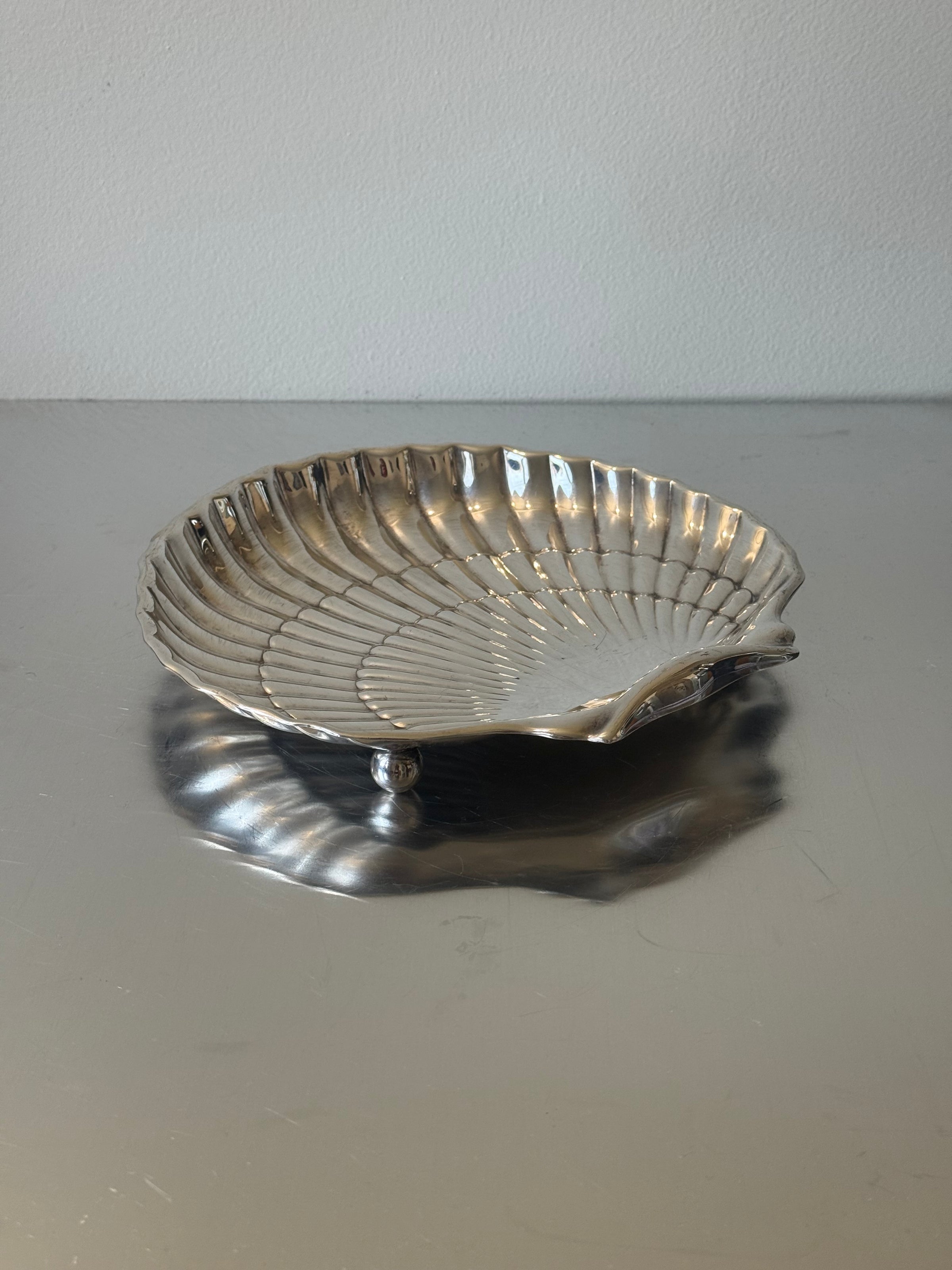 Birks Sterling Silver Footed Scalloped Shell Dish