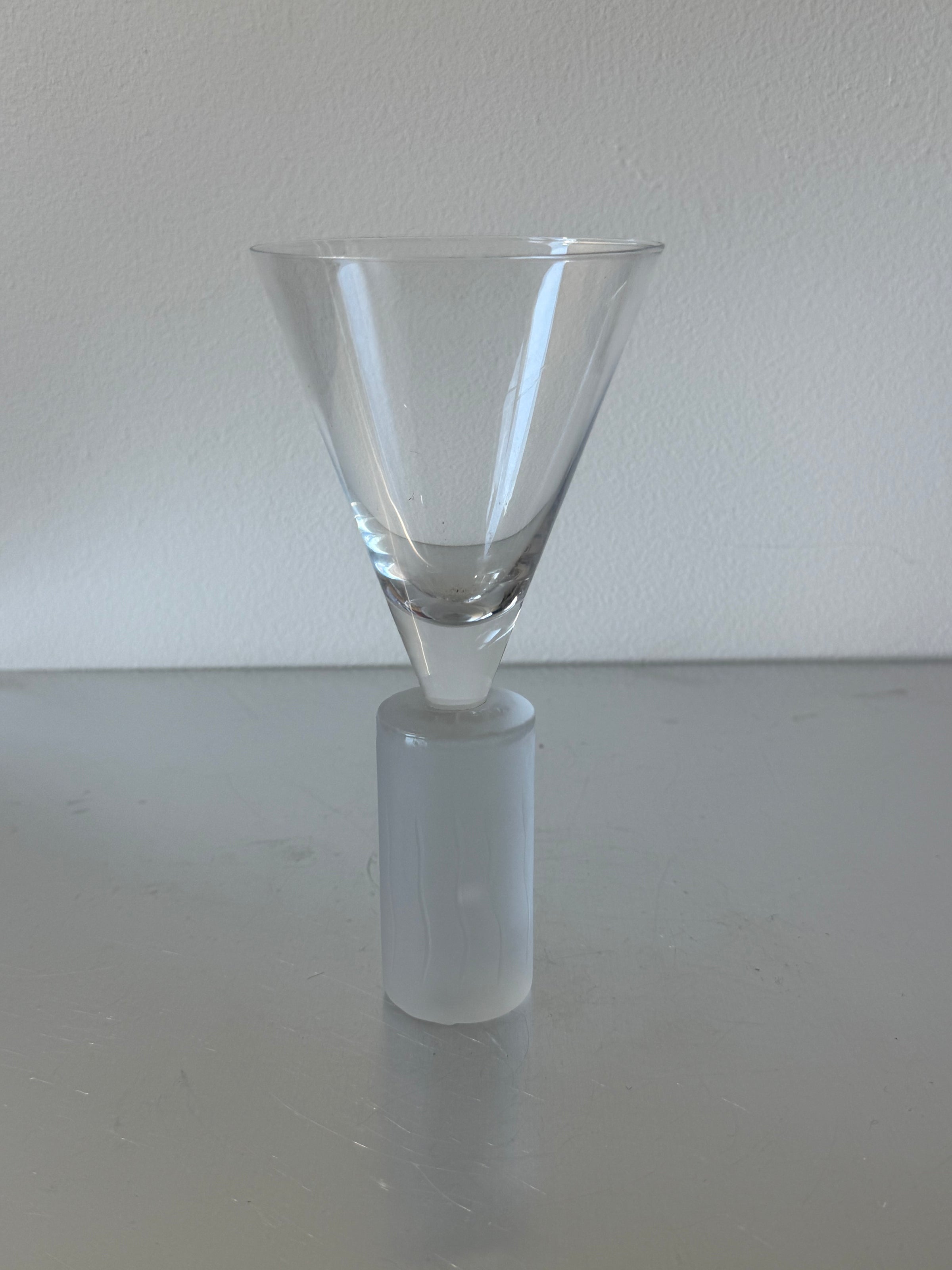 Heavy Crystal Post Modern Martini Glass
