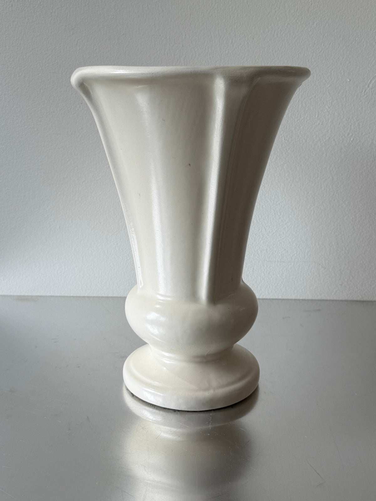 Large Vintage Art Deco Cream Vase