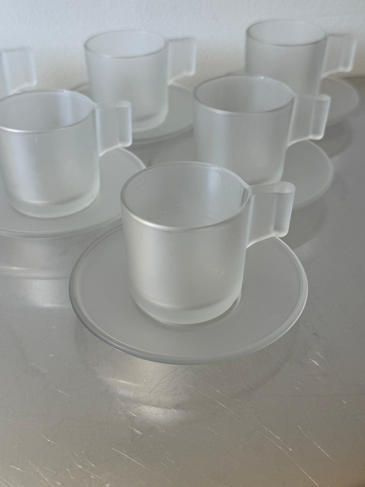 Set of 6 frosted italian espresso cups