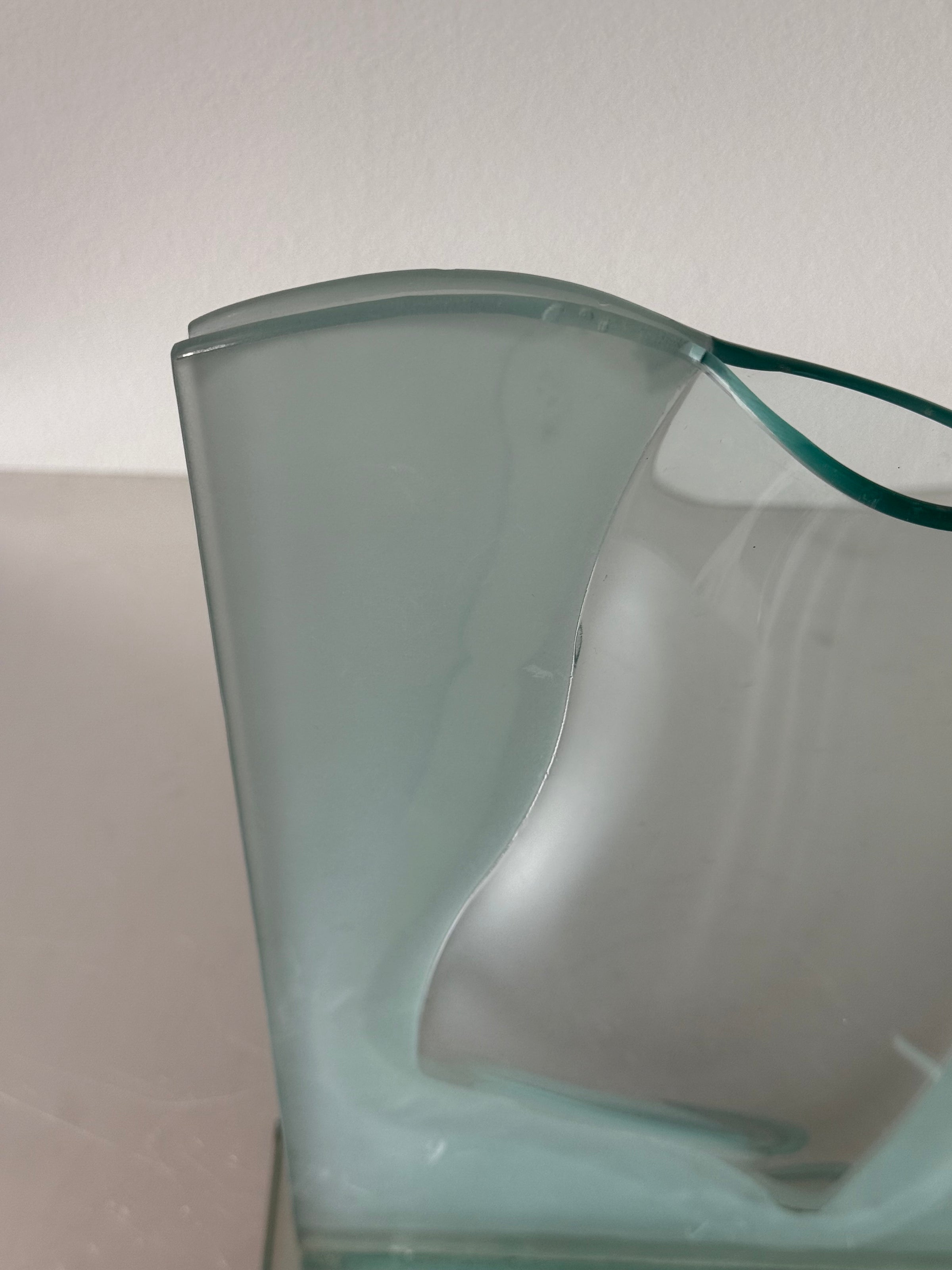 Modern Art Frosted Blue Glass Vase