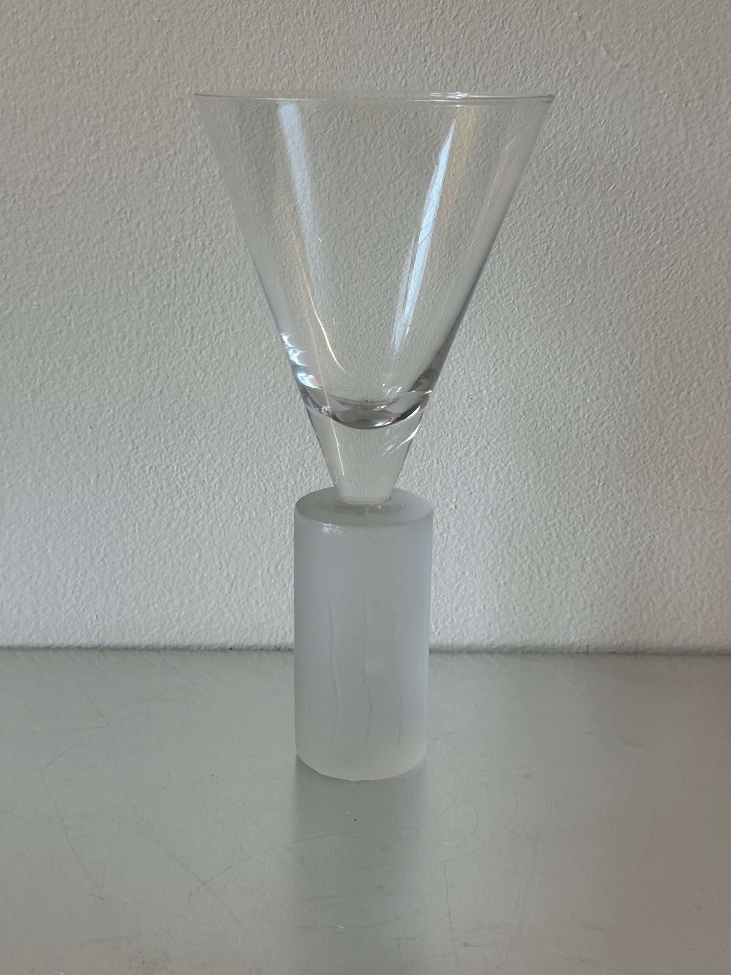 Heavy Crystal Post Modern Martini Glass
