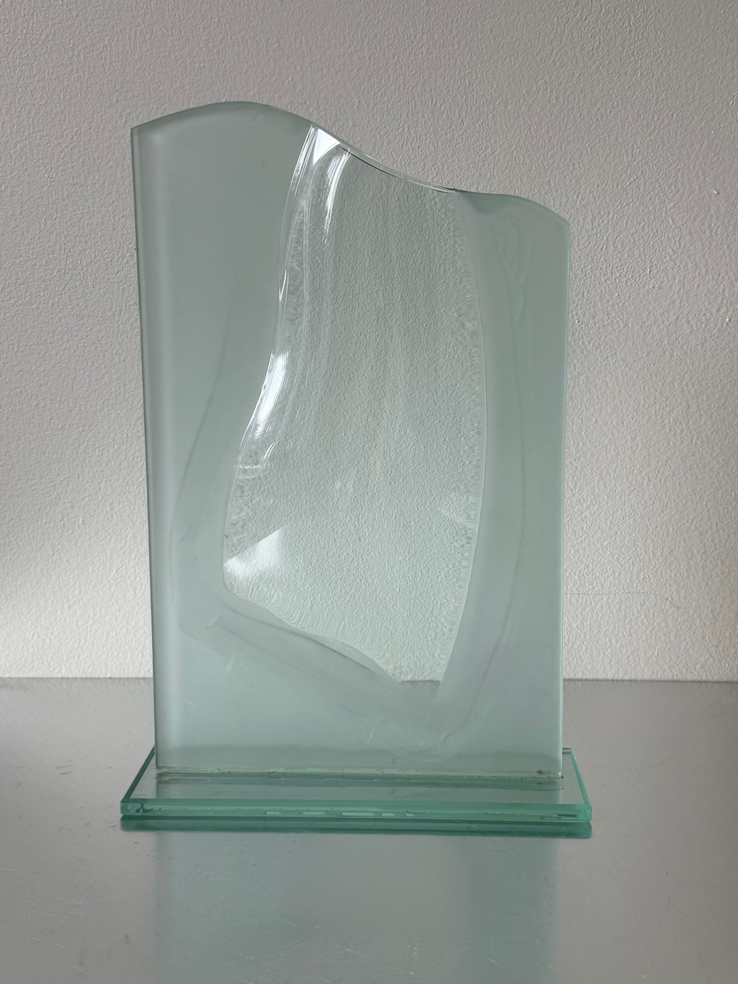 Modern Art Frosted Blue Glass Vase