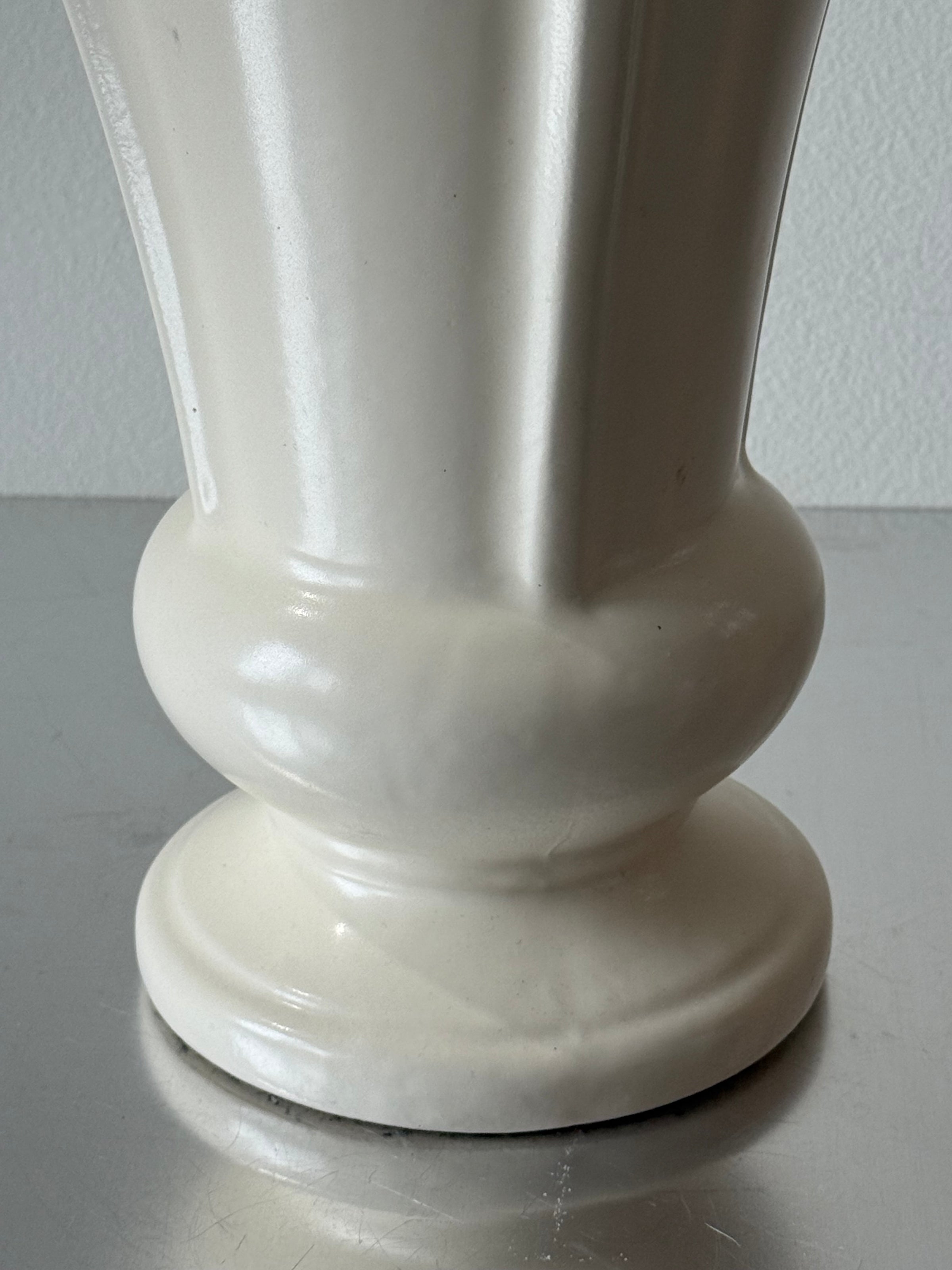 Large Vintage Art Deco Cream Vase