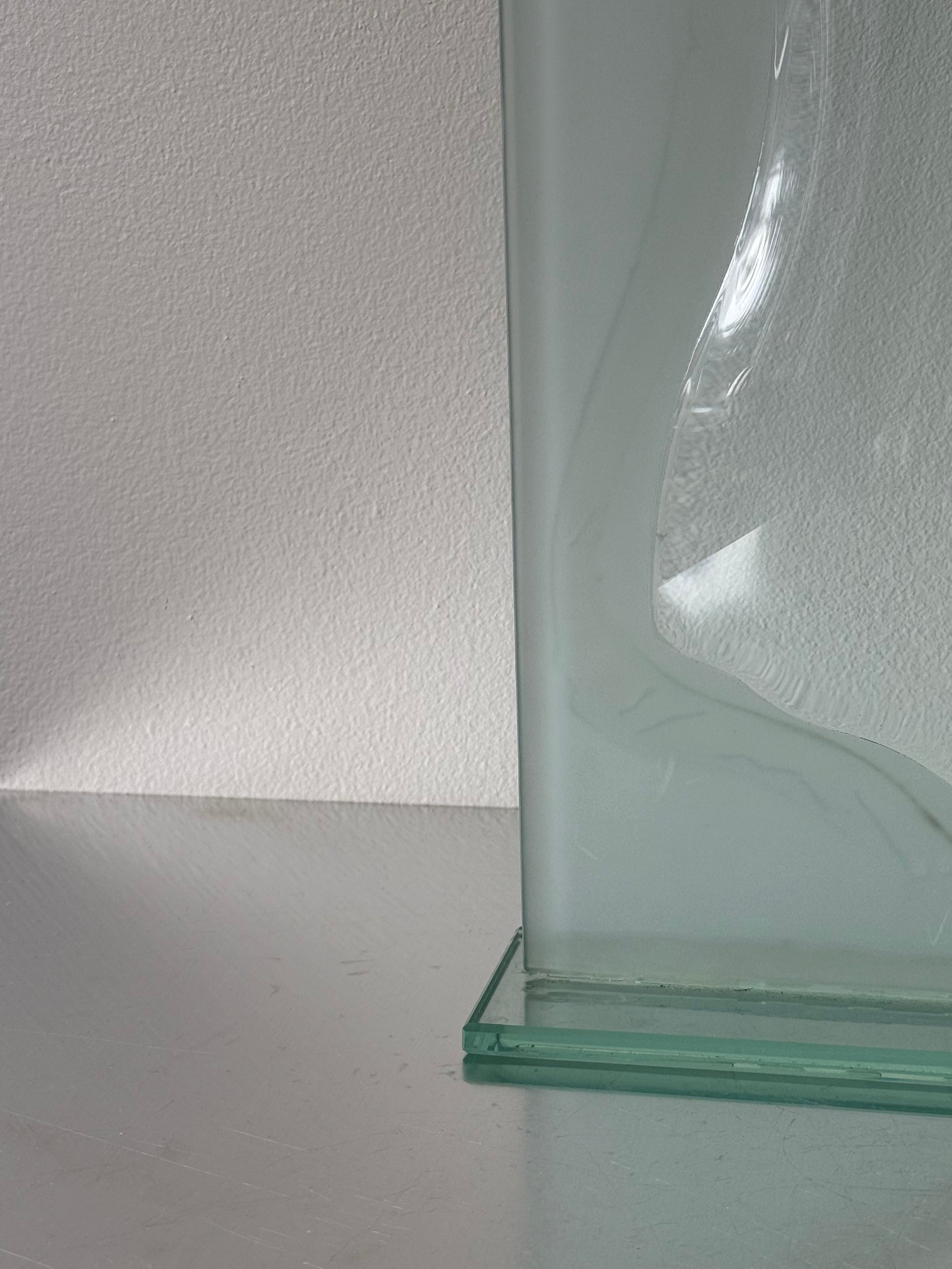 Modern Art Frosted Blue Glass Vase