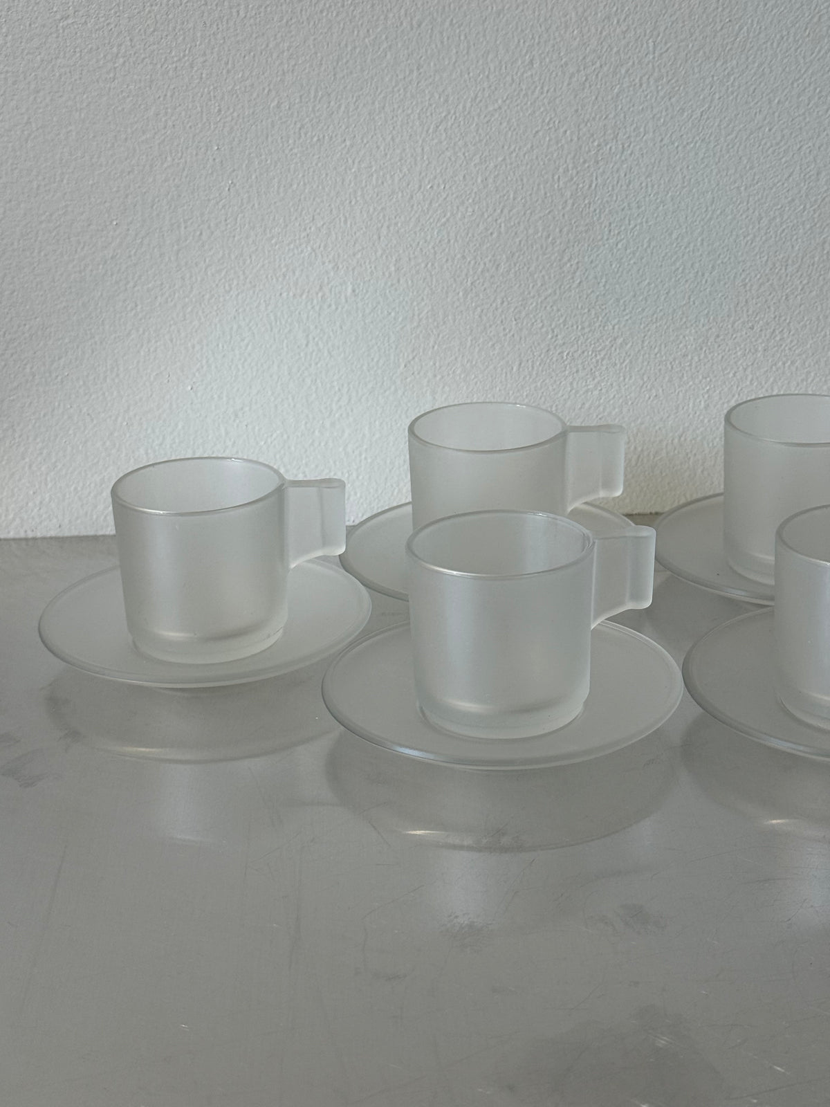 Set of 6 frosted italian espresso cups