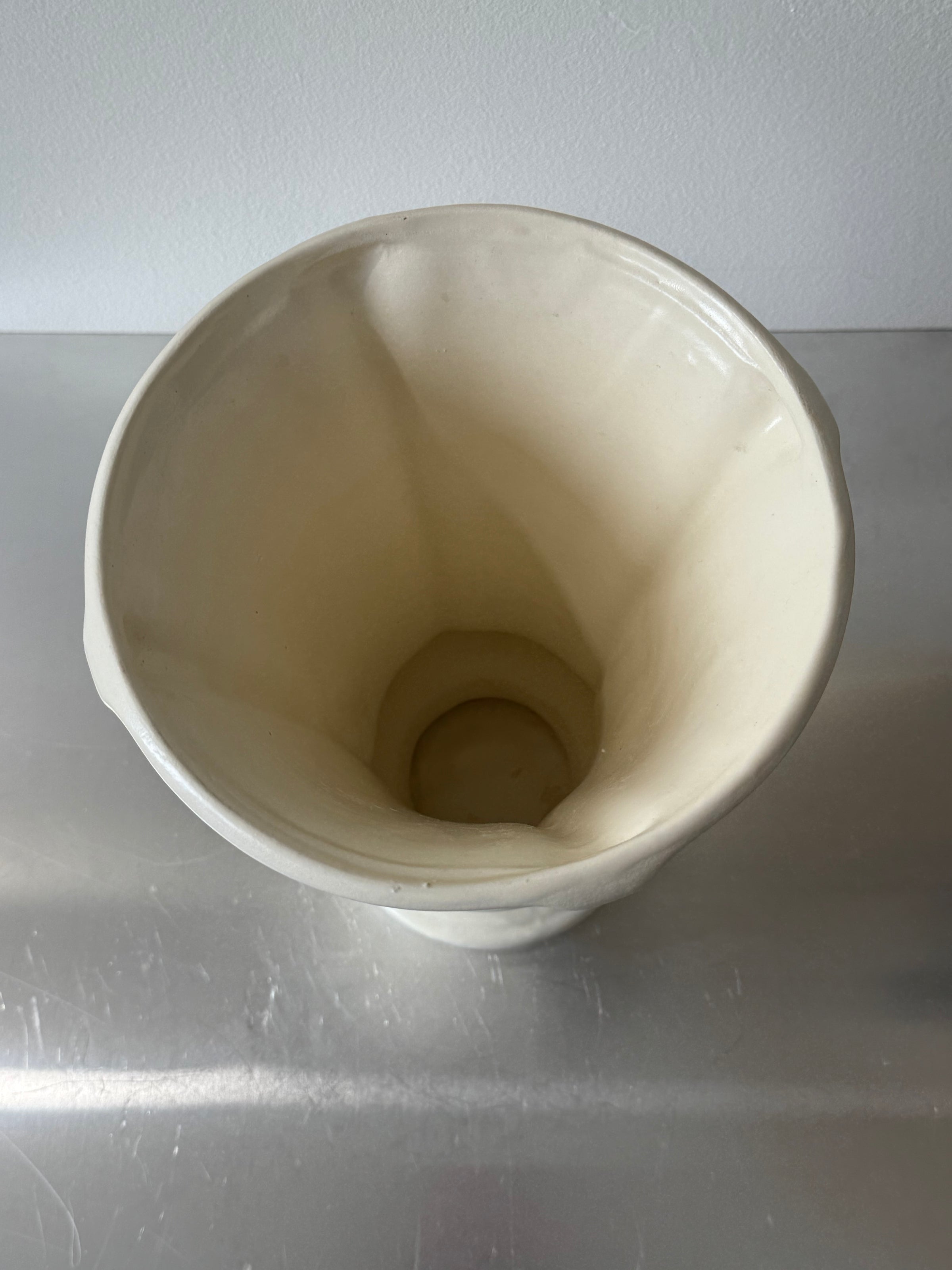 Large Vintage Art Deco Cream Vase