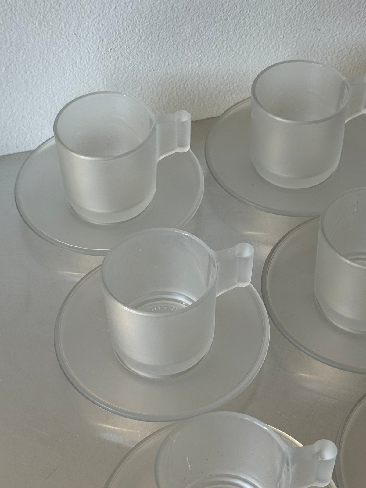 Set of 6 frosted italian espresso cups