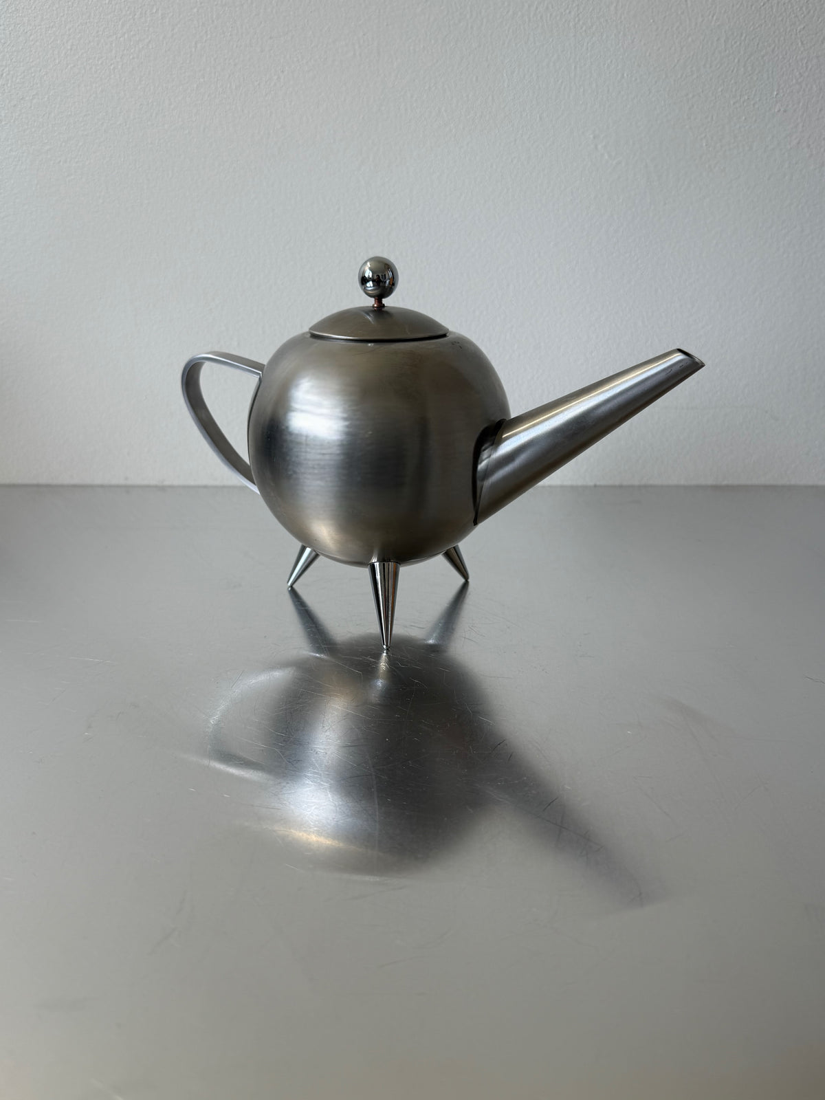 Henley Post Modern Brushed Stainless Steel Teapot