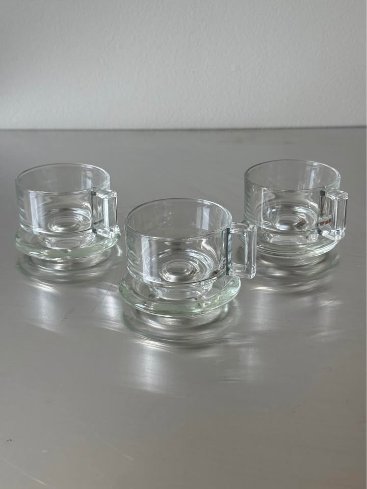 Set of 3 Vintage Espresso Glasses Joe Colombo Arno Series