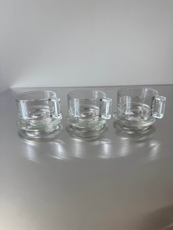 Set of 3 Vintage Espresso Glasses Joe Colombo Arno Series