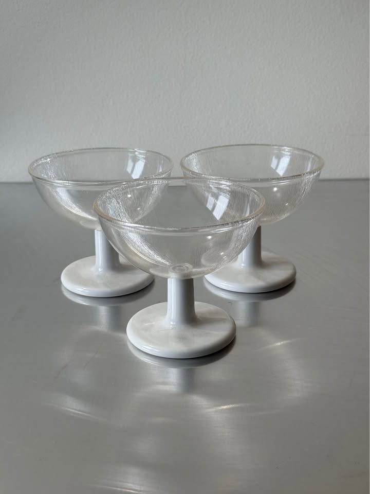Set of 3 Vintage Pino Spagnolo Biesse Goblets