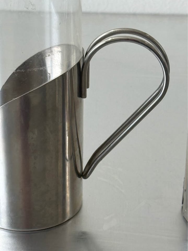 Set of 2 Danish Coffee Glasses with removable stainless steel