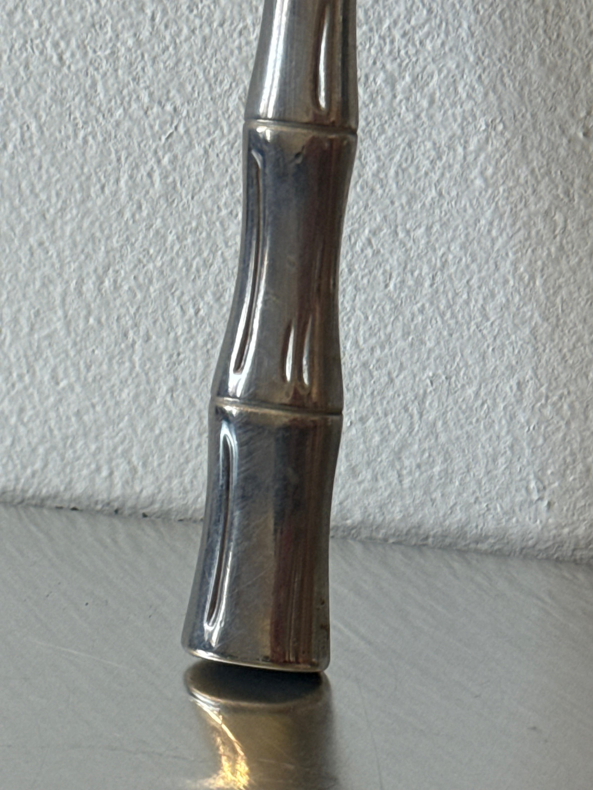 Retro Bottle Opener Bamboo Silver Plated
