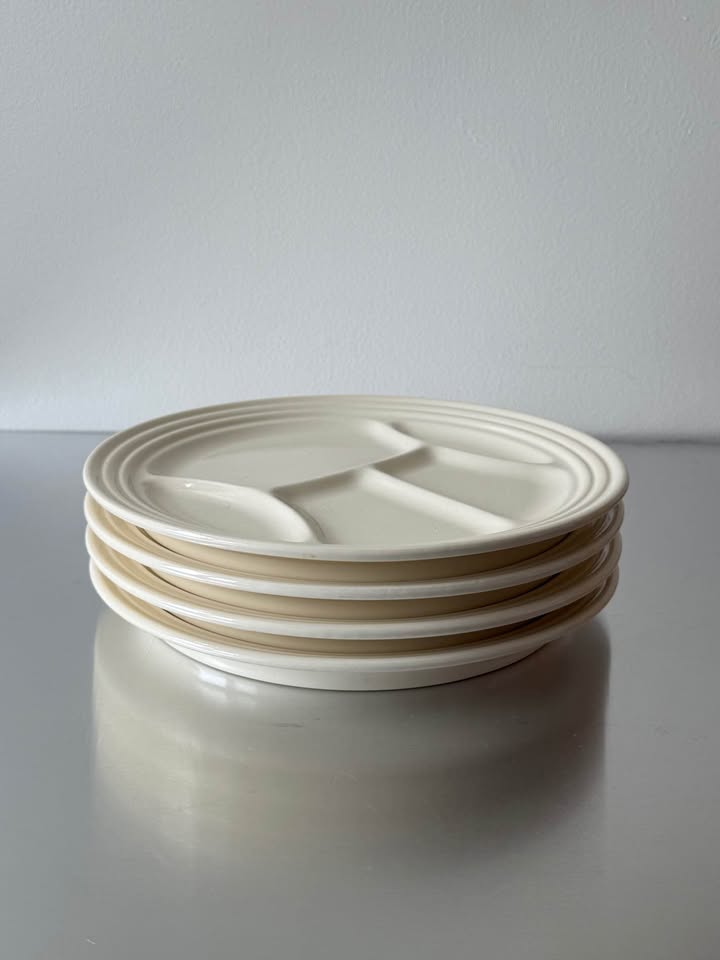 Set of 4 Divided Vintage Staud Ceramic Plates