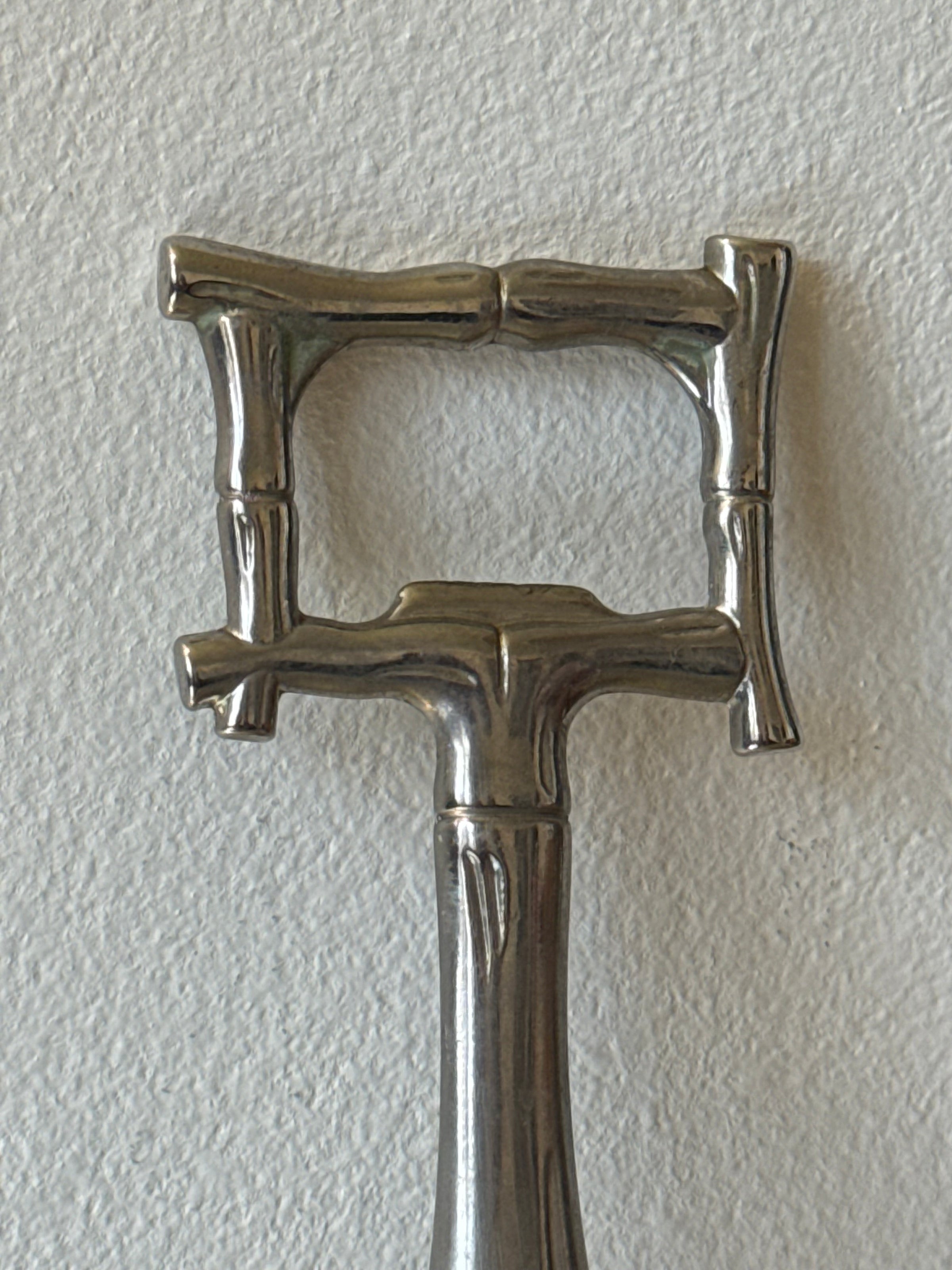 Retro Bottle Opener Bamboo Silver Plated