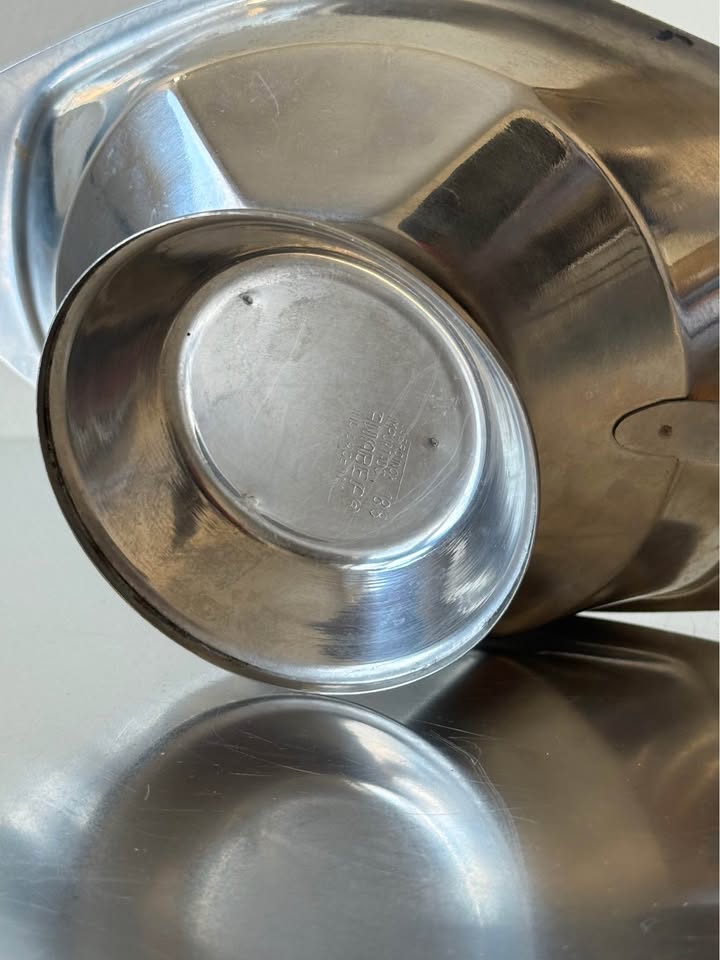 Vintage Stainless Steel Saucer Service Plate