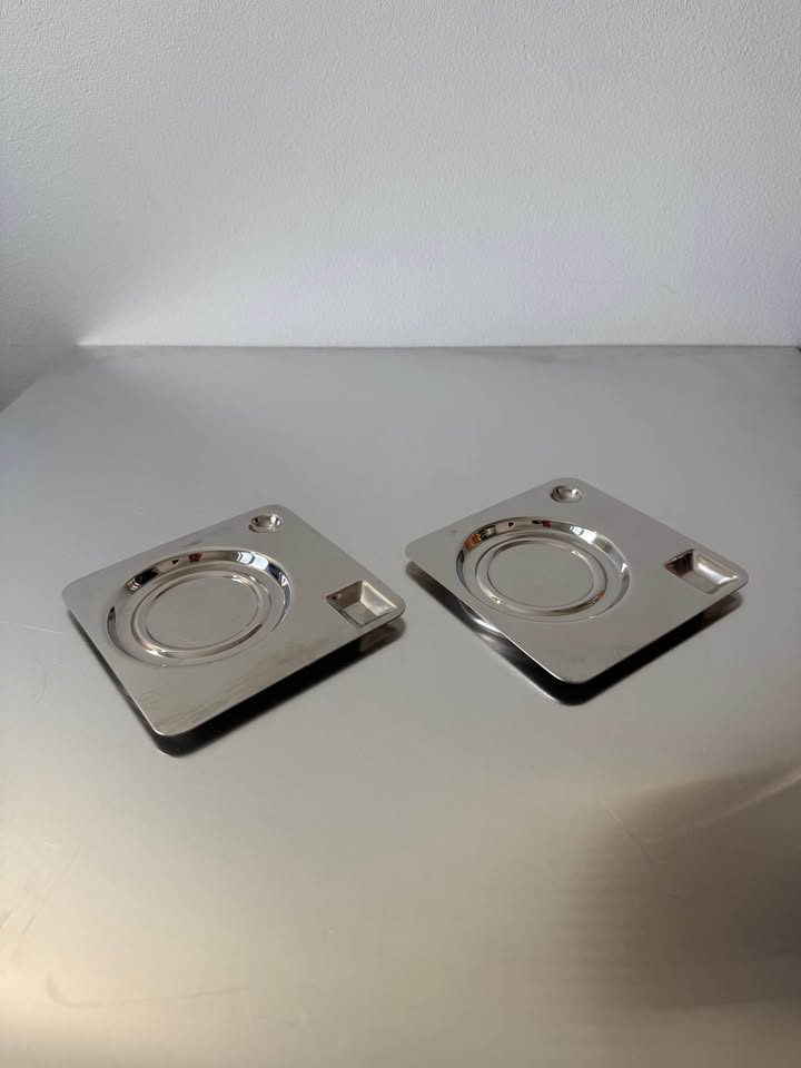 Set of 2 MCM Coffee & Spoon Plates