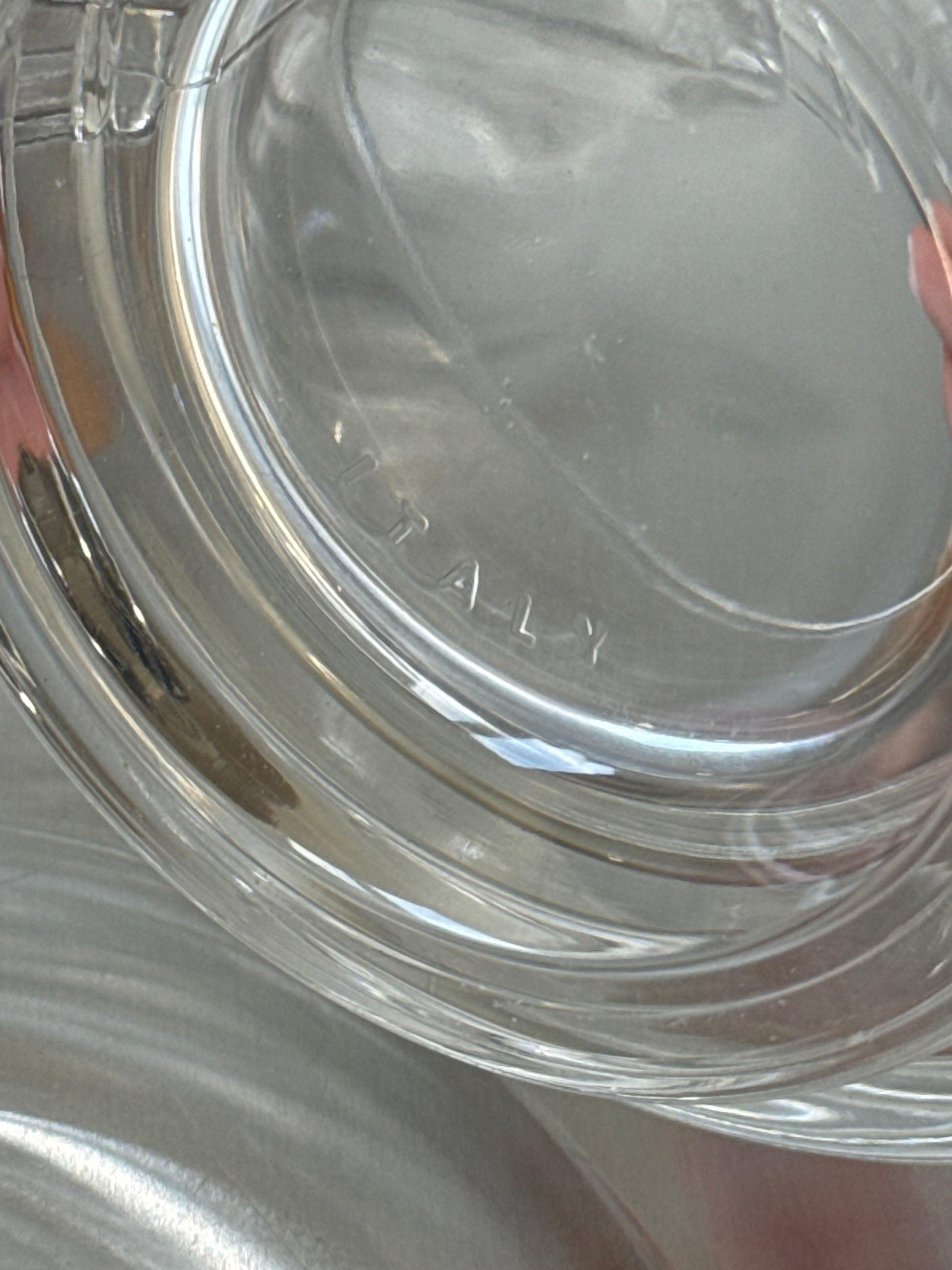 Set of 4 Italian Joe Colombo double handed glass bowls