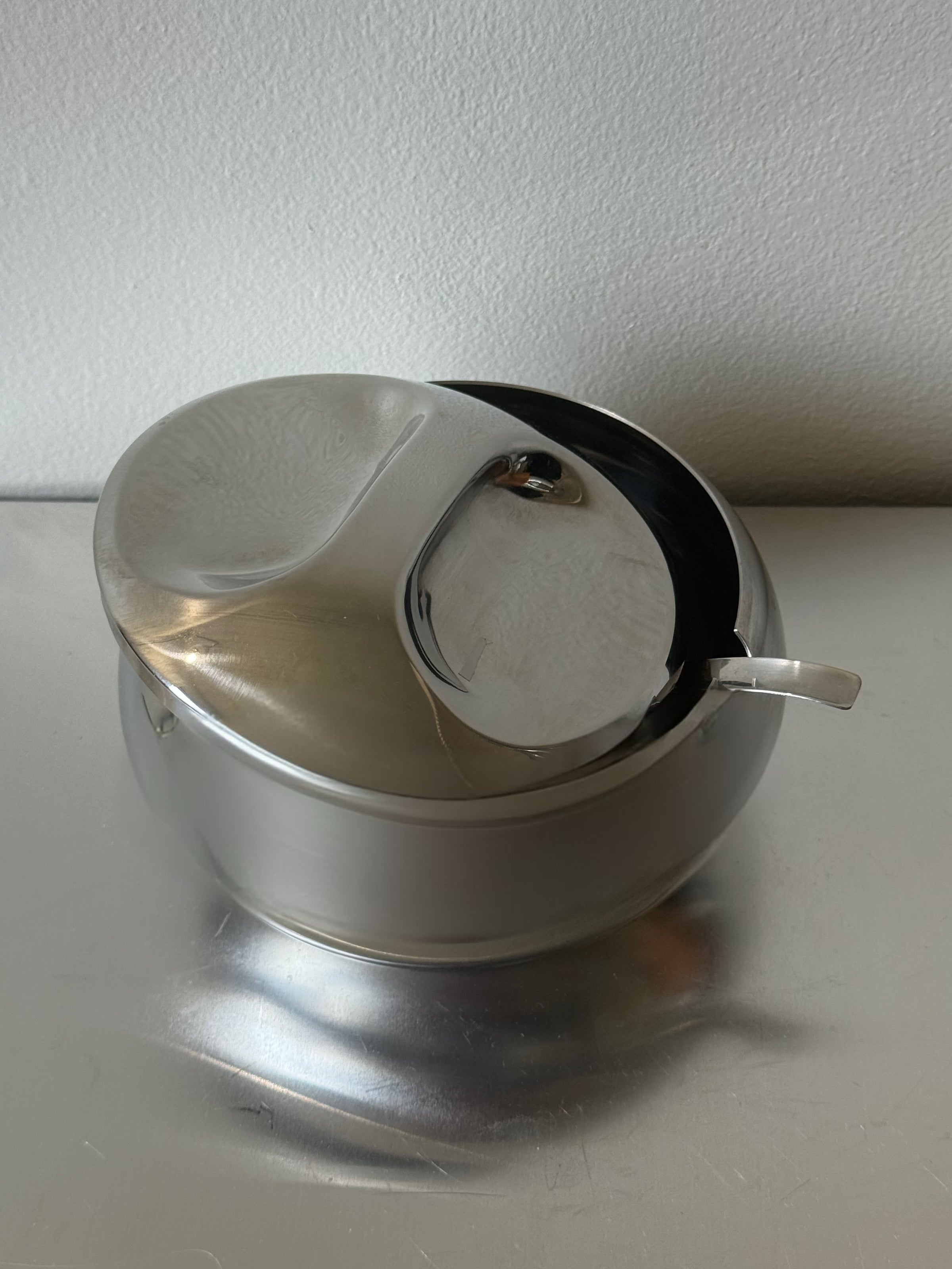 Stainless Steel Sugar Dish with Spoon