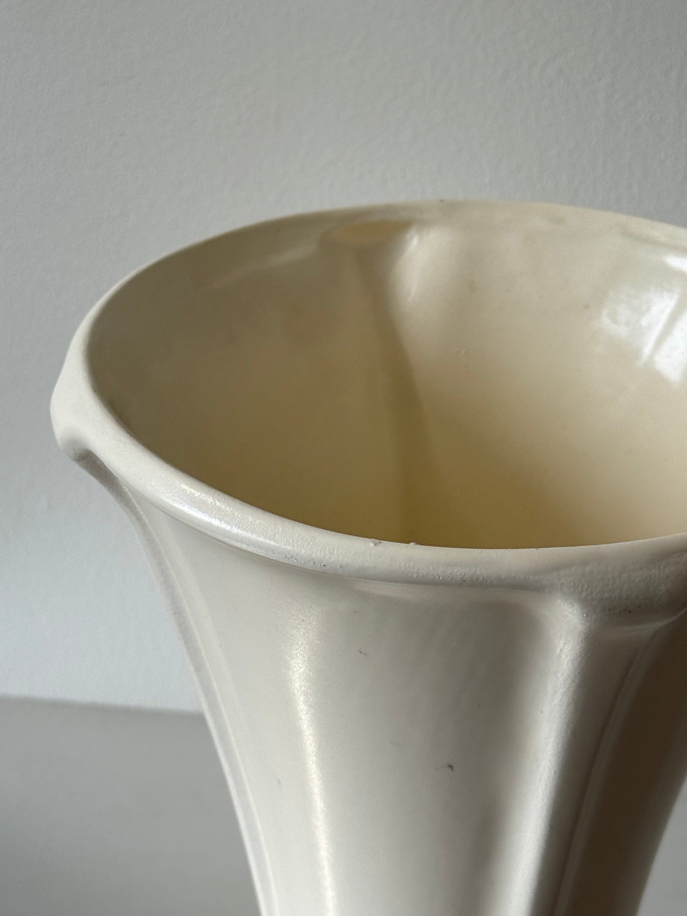 Large Vintage Art Deco Cream Vase