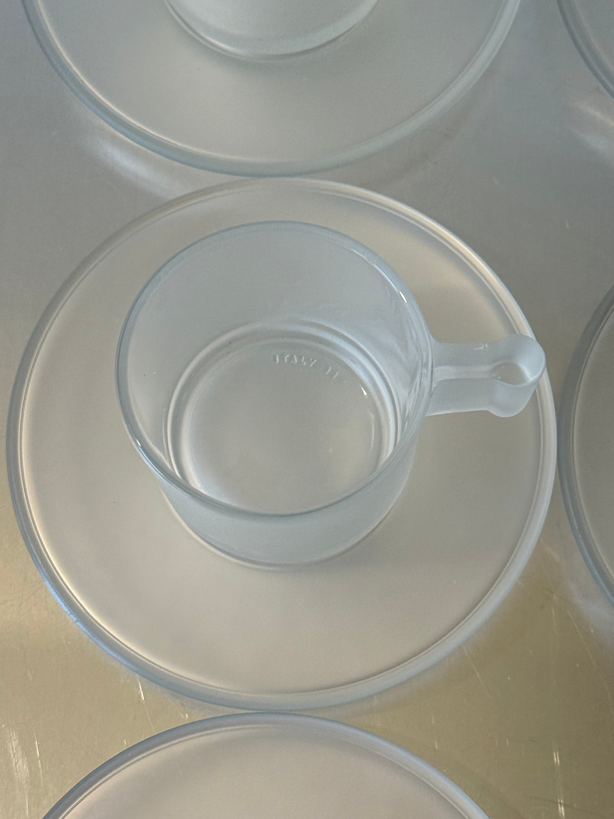 Set of 6 frosted italian espresso cups