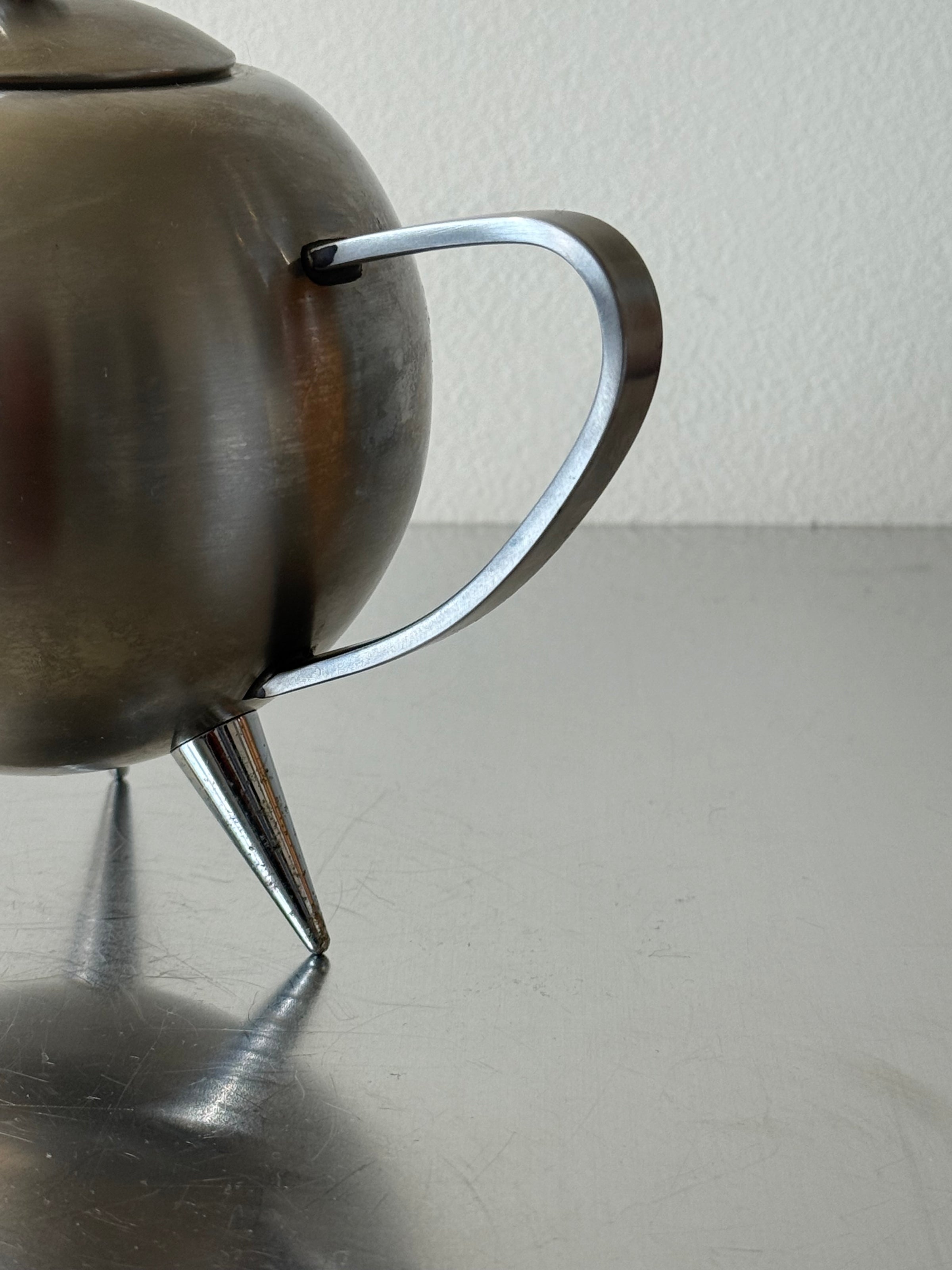 Henley Post Modern Brushed Stainless Steel Teapot