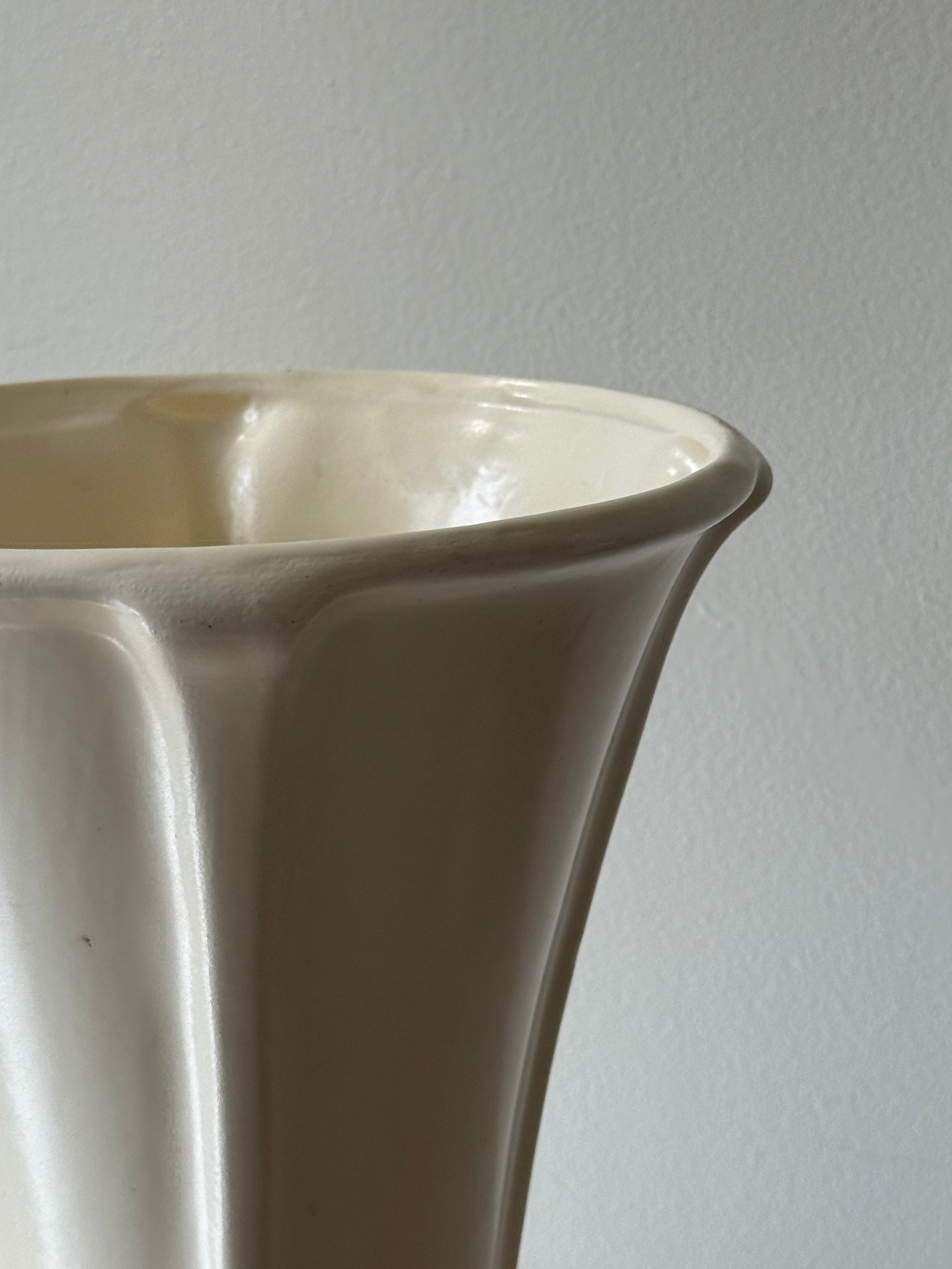 Large Vintage Art Deco Cream Vase