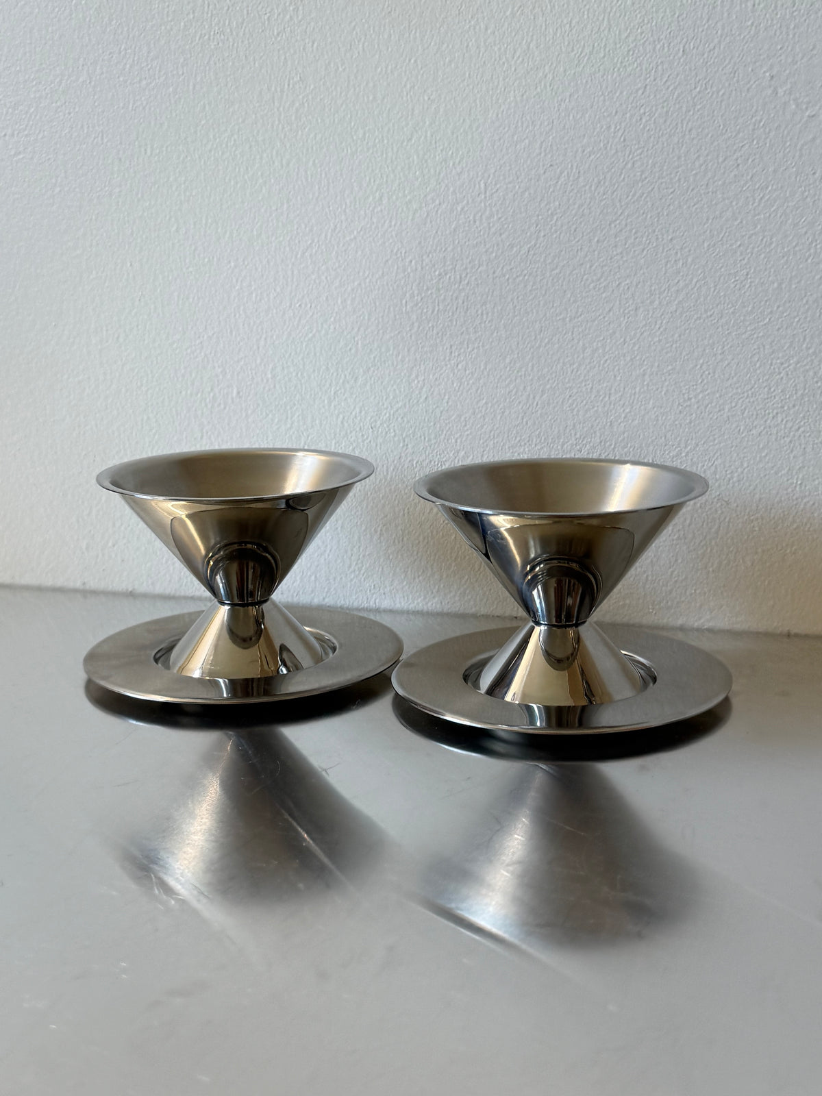 Set of 2 Vintage Tramontina Stainless Steel Dessert Coupes