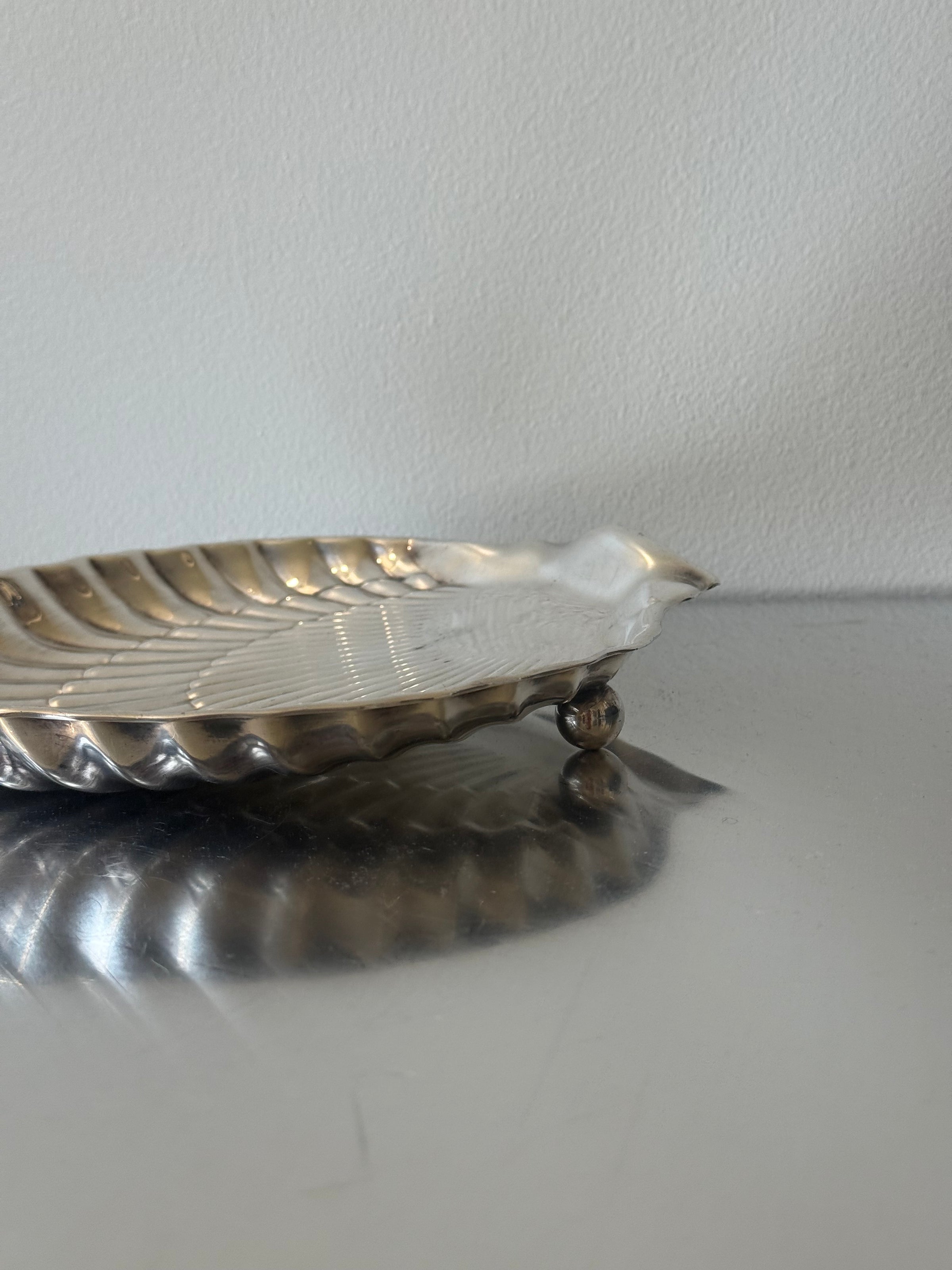 Birks Sterling Silver Footed Scalloped Shell Dish