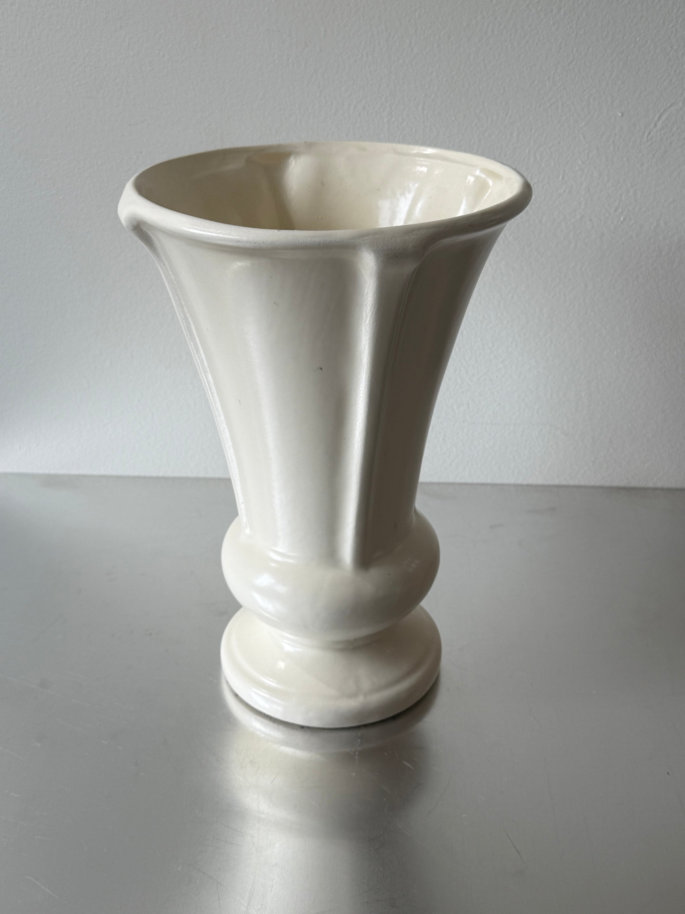 Large Vintage Art Deco Cream Vase