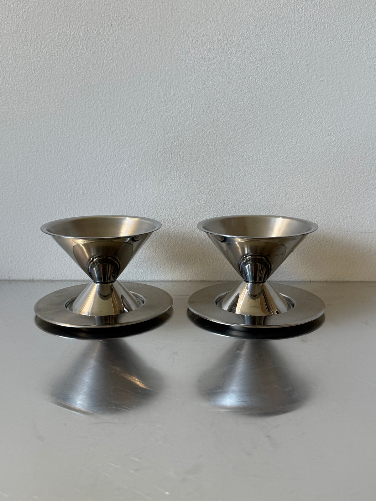 Set of 2 Vintage Tramontina Stainless Steel Dessert Coupes