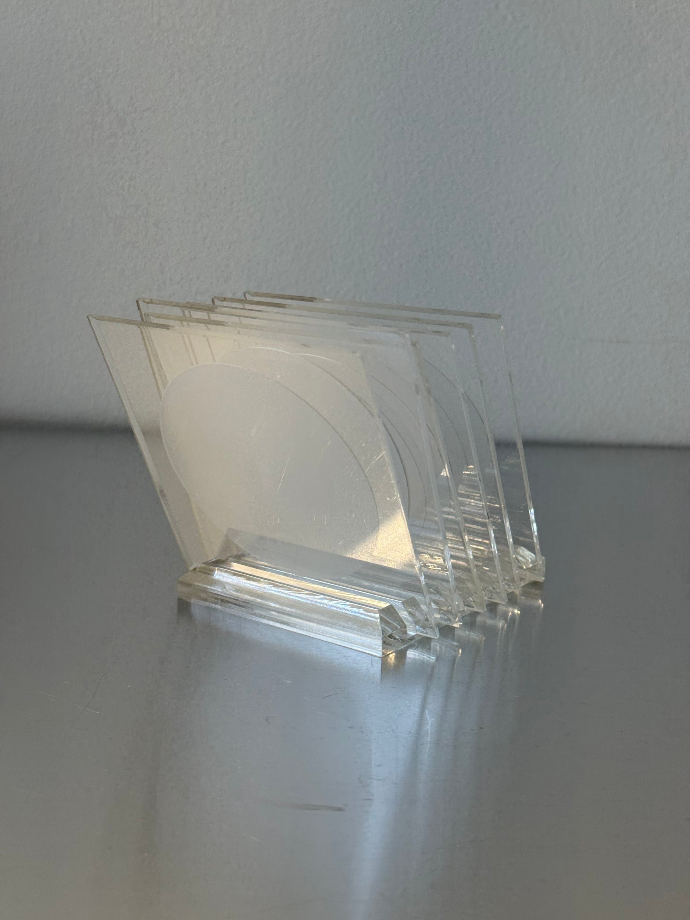 Set of 6 floating acrylic coasters