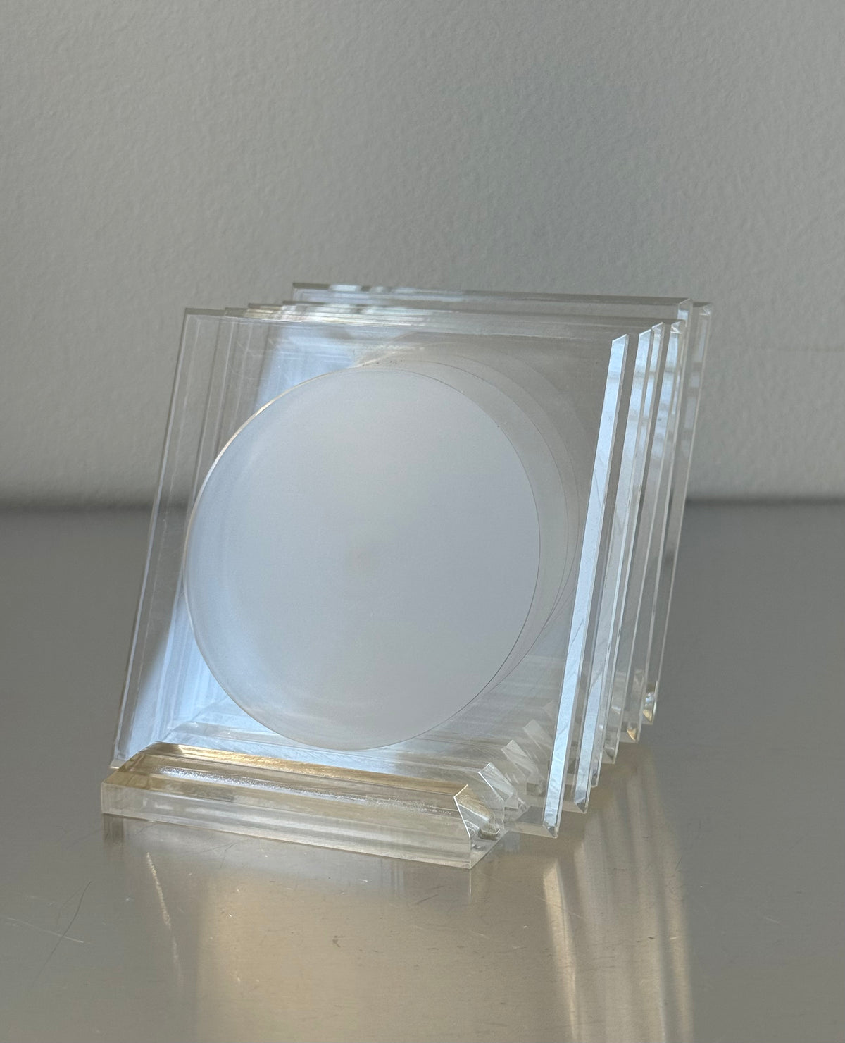 Set of 6 floating acrylic coasters