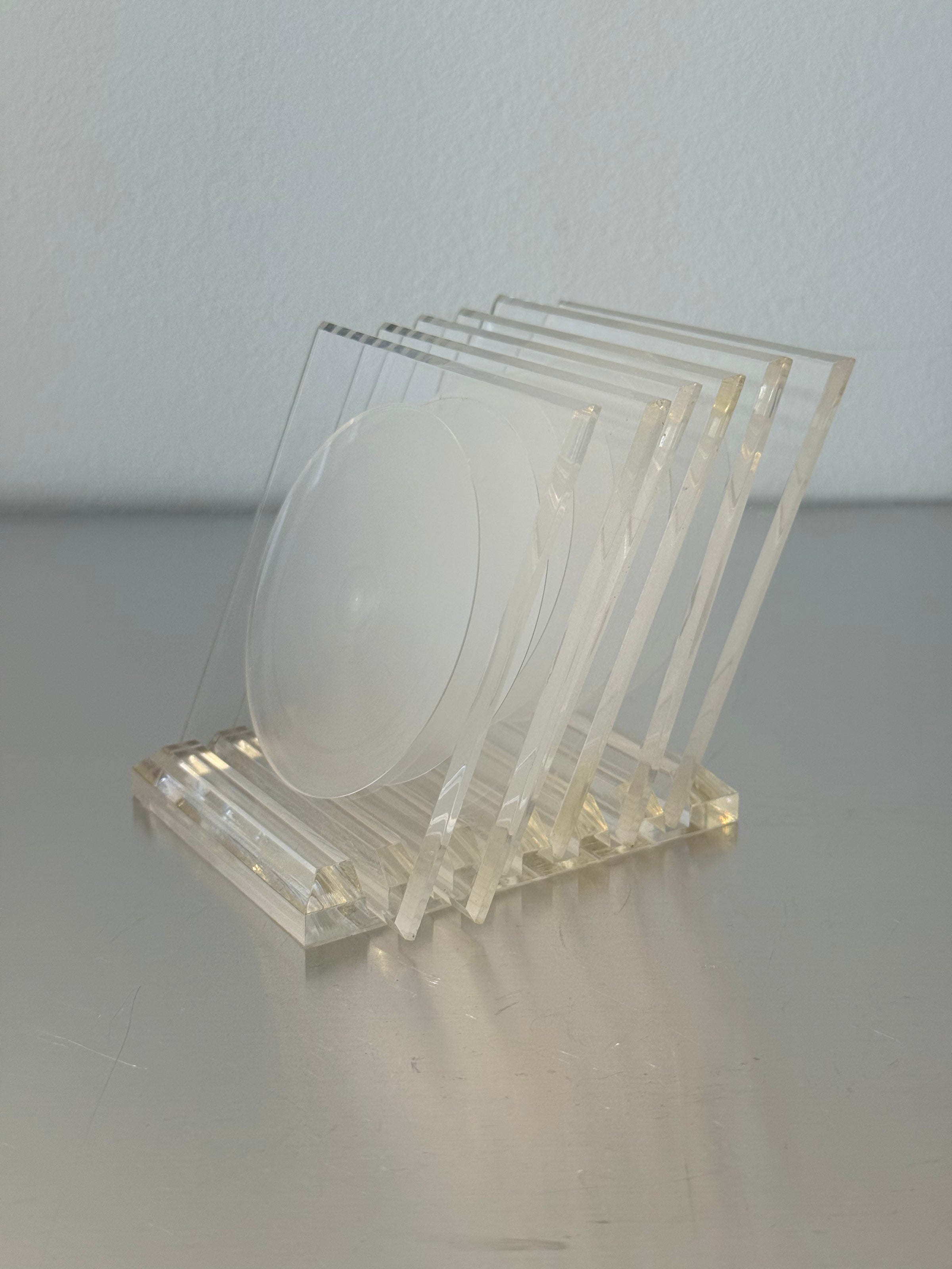 Set of 6 floating acrylic coasters