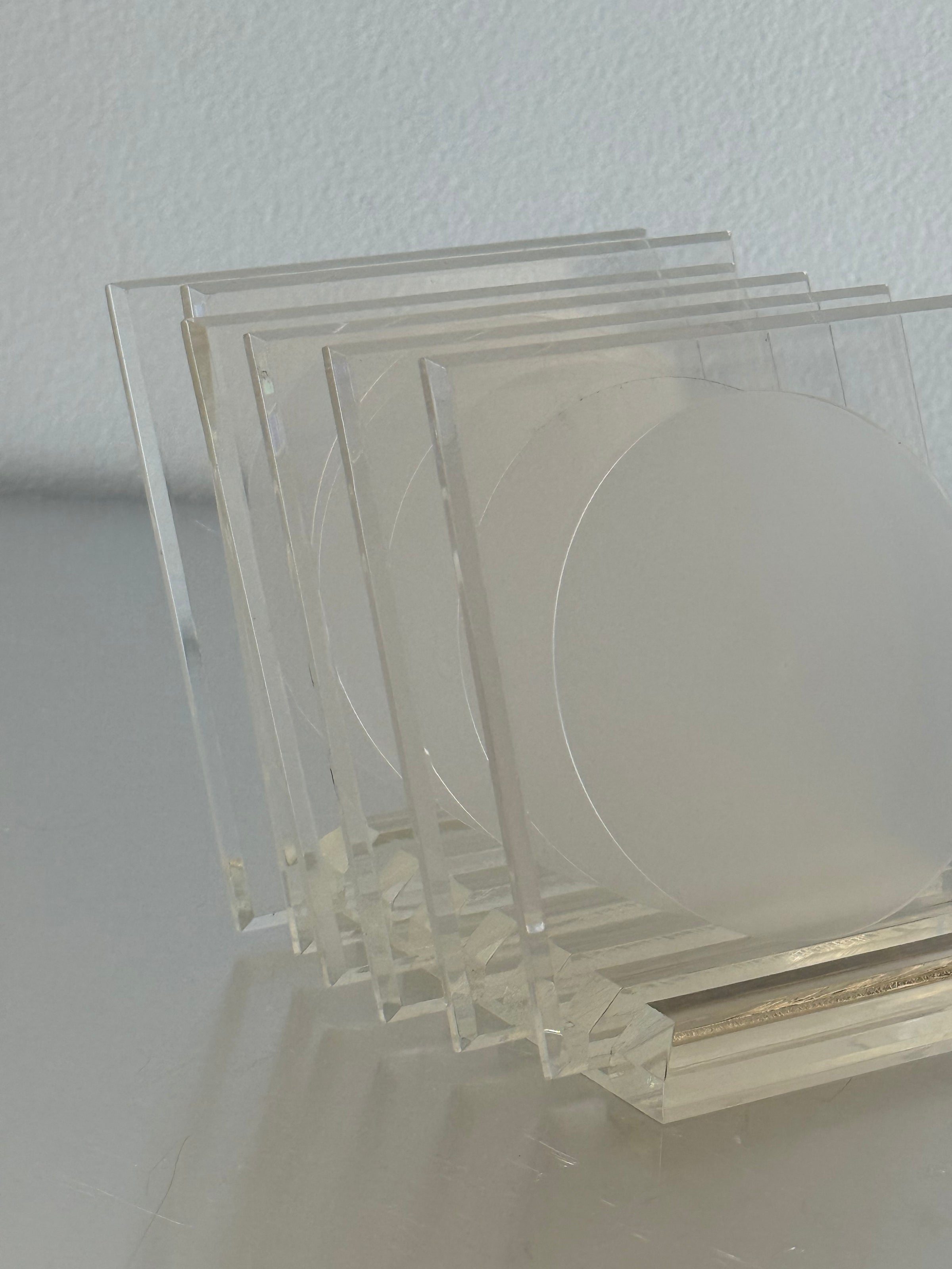 Set of 6 floating acrylic coasters