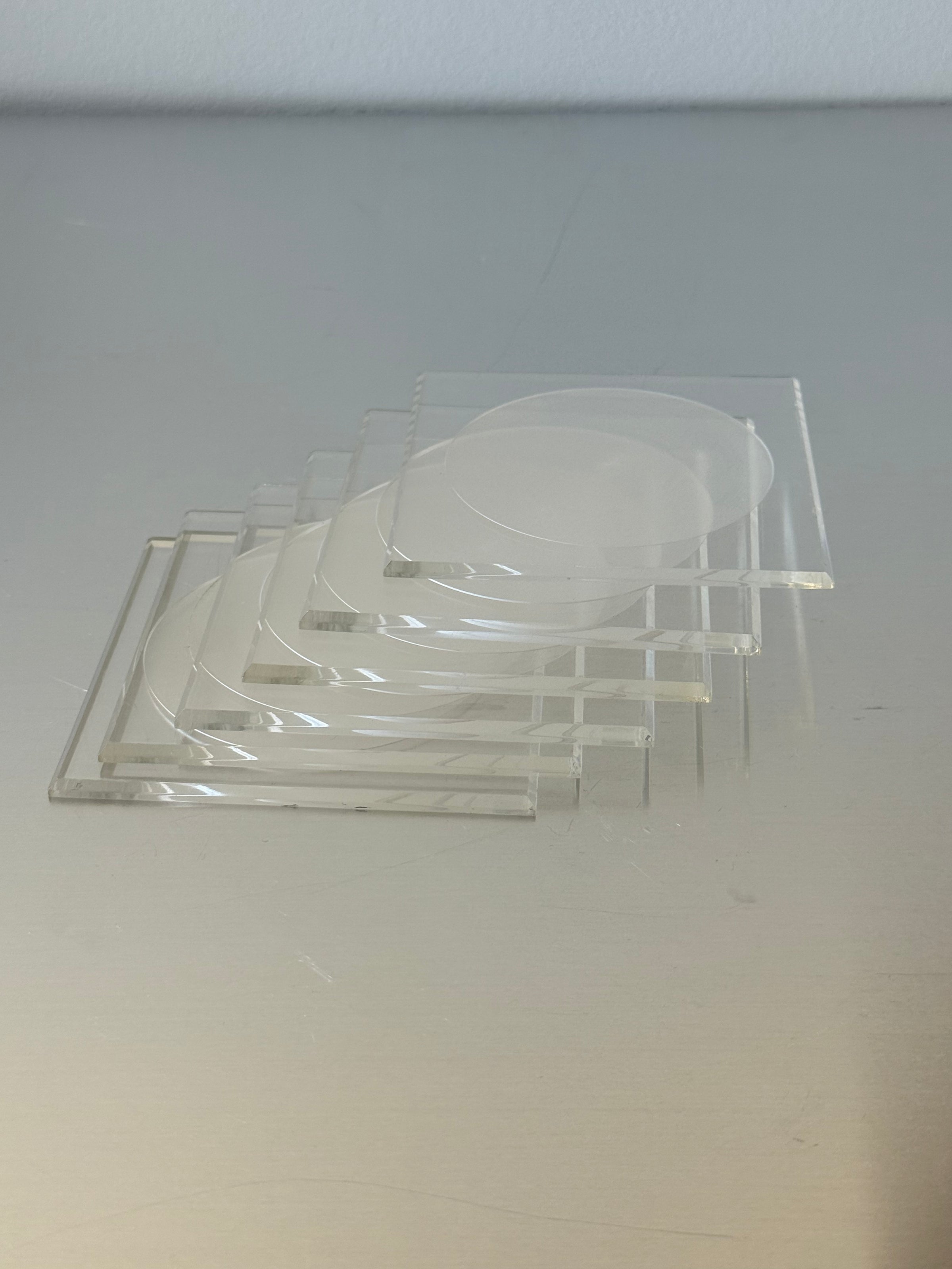 Set of 6 floating acrylic coasters