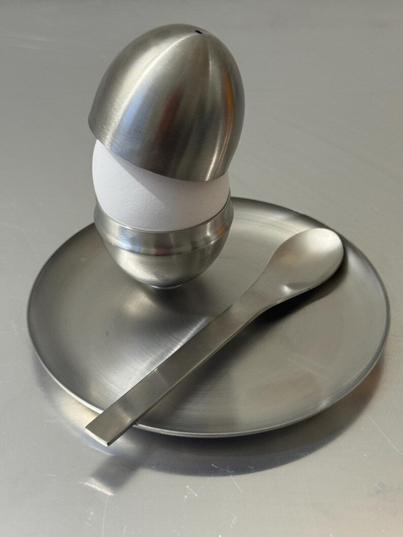 Retro Vintage Stainless Egg Server Set