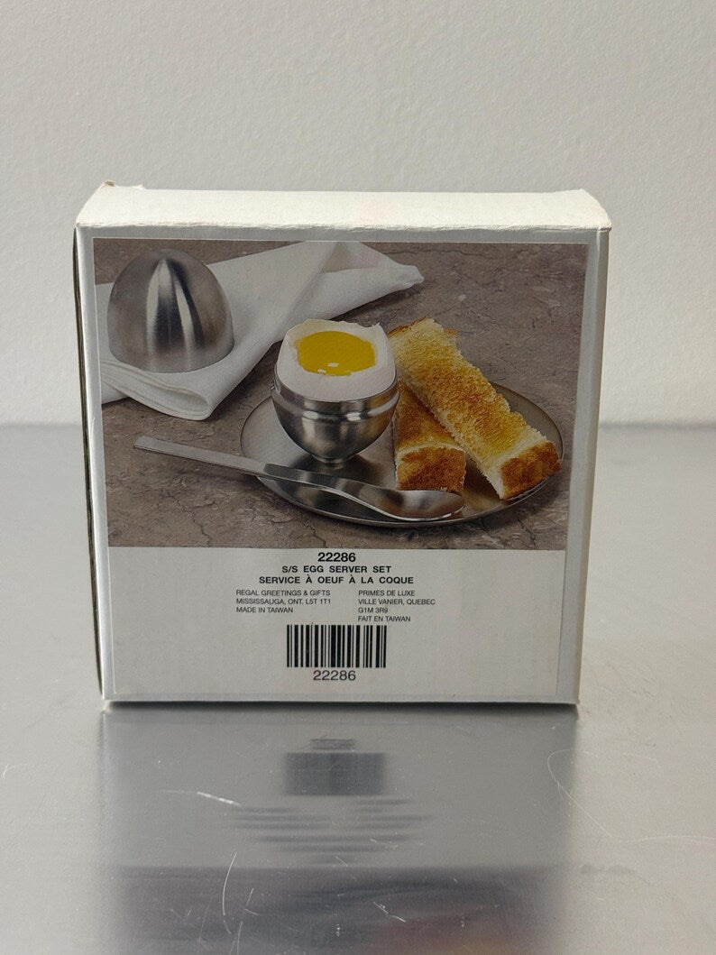 Retro Vintage Stainless Egg Server Set