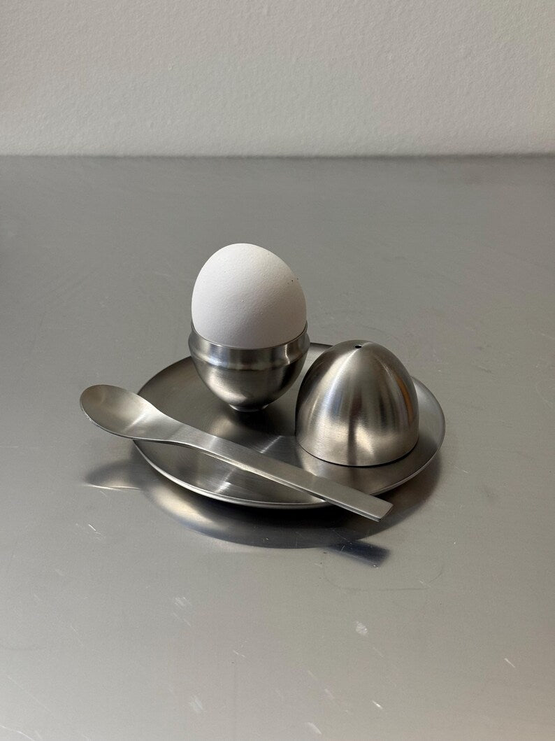 Retro Vintage Stainless Egg Server Set