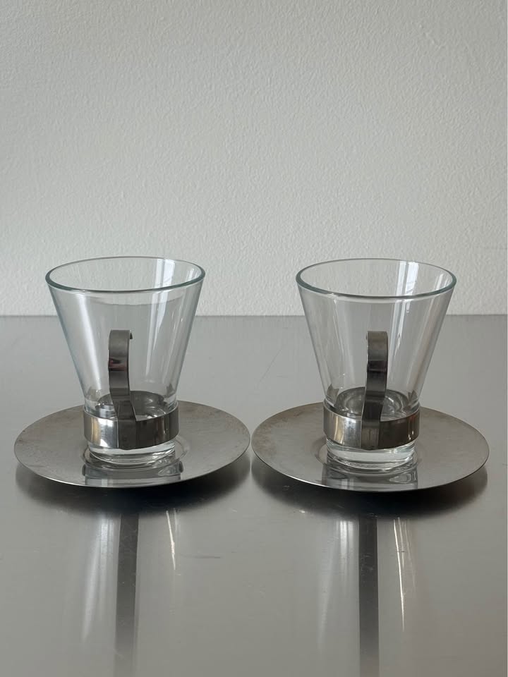Set of 2 Bormioli Rocco Tall Coffee Glasses